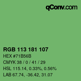 Color code: RGB 113 181 107 | qconv.com