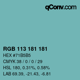 Color code: RGB 113 181 181 | qconv.com