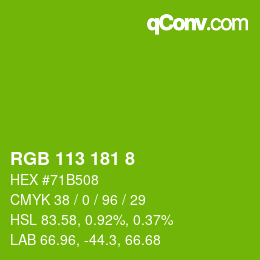 颜色代码: RGB 113 181 8 | qconv.com