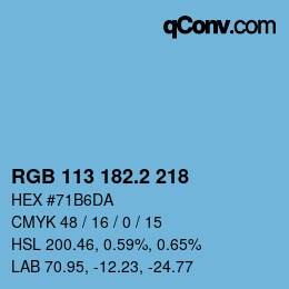 カラーコード: RGB 113 182.2 218 | qconv.com