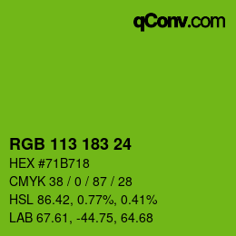 カラーコード: RGB 113 183 24 | qconv.com