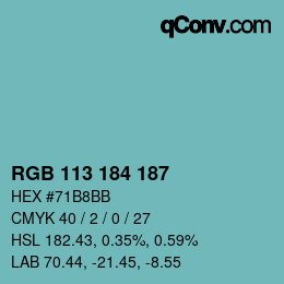Color code: RGB 113 184 187 | qconv.com