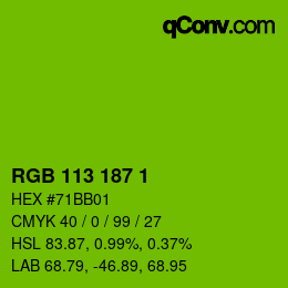 Color code: RGB 113 187 1 | qconv.com