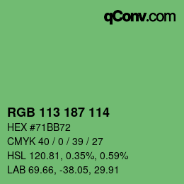 Color code: RGB 113 187 114 | qconv.com