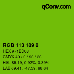 Color code: RGB 113 189 8 | qconv.com