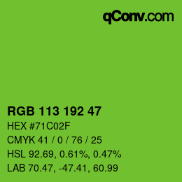 Color code: RGB 113 192 47 | qconv.com