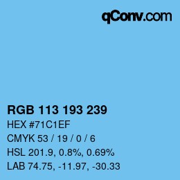 Color code: RGB 113 193 239 | qconv.com