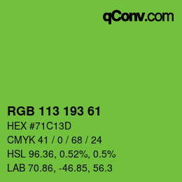 Color code: RGB 113 193 61 | qconv.com