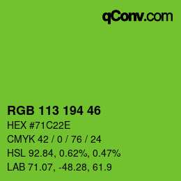 カラーコード: RGB 113 194 46 | qconv.com