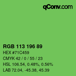 カラーコード: RGB 113 196 89 | qconv.com