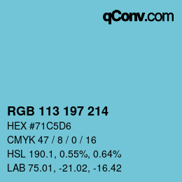Farbcode: RGB 113 197 214 | qconv.com