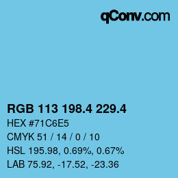 カラーコード: RGB 113 198.4 229.4 | qconv.com