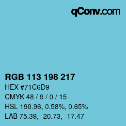 Color code: RGB 113 198 217 | qconv.com