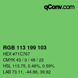 Color code: RGB 113 199 103 | qconv.com
