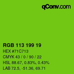 Farbcode: RGB 113 199 19 | qconv.com