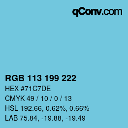 Color code: RGB 113 199 222 | qconv.com