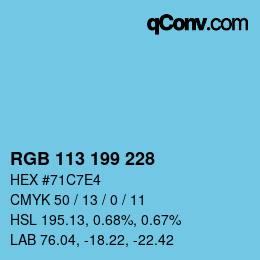 Color code: RGB 113 199 228 | qconv.com