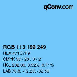 Color code: RGB 113 199 249 | qconv.com