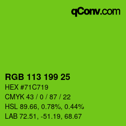 Color code: RGB 113 199 25 | qconv.com