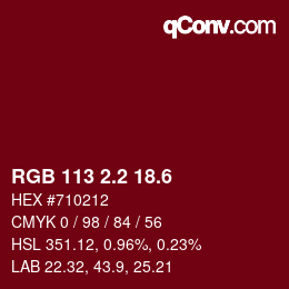 カラーコード: RGB 113 2.2 18.6 | qconv.com