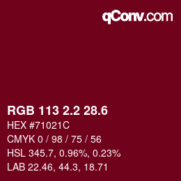 カラーコード: RGB 113 2.2 28.6 | qconv.com