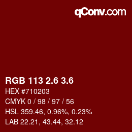 カラーコード: RGB 113 2.6 3.6 | qconv.com