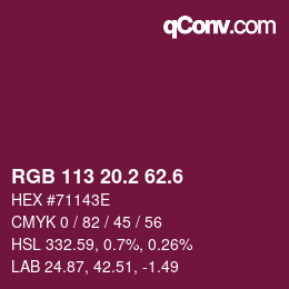 カラーコード: RGB 113 20.2 62.6 | qconv.com