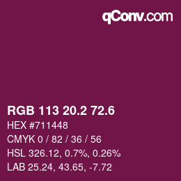カラーコード: RGB 113 20.2 72.6 | qconv.com
