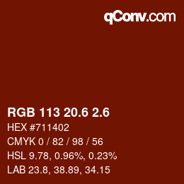 カラーコード: RGB 113 20.6 2.6 | qconv.com