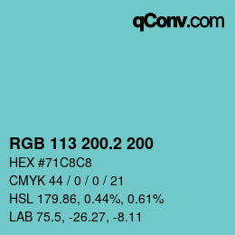 カラーコード: RGB 113 200.2 200 | qconv.com