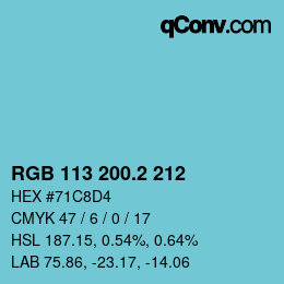 カラーコード: RGB 113 200.2 212 | qconv.com
