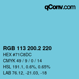 カラーコード: RGB 113 200.2 220 | qconv.com