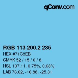 カラーコード: RGB 113 200.2 235 | qconv.com