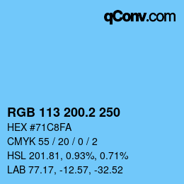 カラーコード: RGB 113 200.2 250 | qconv.com