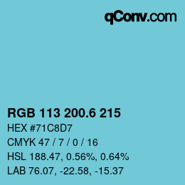 カラーコード: RGB 113 200.6 215 | qconv.com
