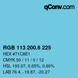 カラーコード: RGB 113 200.6 225 | qconv.com