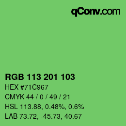 Color code: RGB 113 201 103 | qconv.com