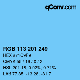 Farbcode: RGB 113 201 249 | qconv.com