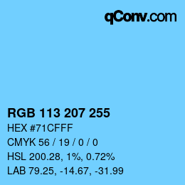 Color code: RGB 113 207 255 | qconv.com