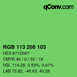 Color code: RGB 113 208 103 | qconv.com