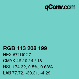 Color code: RGB 113 208 199 | qconv.com