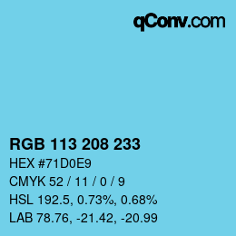 Código de color: RGB 113 208 233 | qconv.com