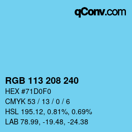 Color code: RGB 113 208 240 | qconv.com