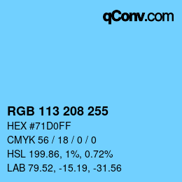 Color code: RGB 113 208 255 | qconv.com