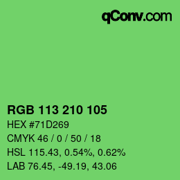 Color code: RGB 113 210 105 | qconv.com