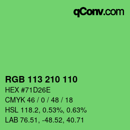 Color code: RGB 113 210 110 | qconv.com