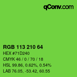 Color code: RGB 113 210 64 | qconv.com