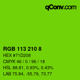 Color code: RGB 113 210 8 | qconv.com
