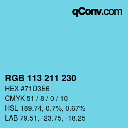 Color code: RGB 113 211 230 | qconv.com