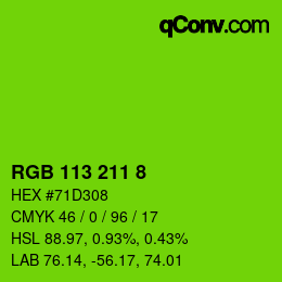 Color code: RGB 113 211 8 | qconv.com